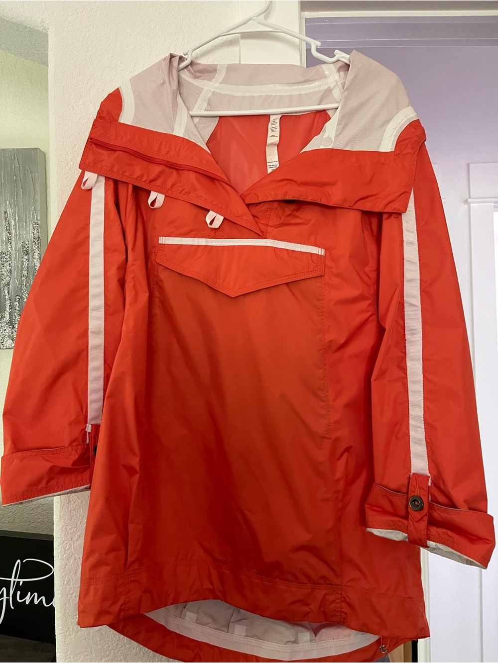 Lululemon- Orange and white Windbreaker Anorak Jacket - Women